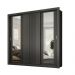 Guarda Roupa Casal 3 Portas Doha Duo Carraro Ripado Preto Touch