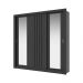 Guarda Roupa Casal 3 Portas Doha Duo Carraro Ripado Preto Touch