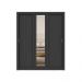 Guarda Roupa Casal 3 Portas Doha Lux 2 Gavetas Carraro Ripado Preto Touch