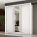 Guarda Roupa Casal 3 Portas Doha Lux 4 Gavetas Carraro Ripado Branco