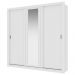 Guarda Roupa Casal 3 Portas Doha Lux 4 Gavetas Carraro Ripado Branco