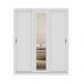 Guarda Roupa Casal 3 Portas Doha Lux 4 Gavetas Carraro Ripado Branco