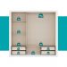Guarda Roupa Casal 3 Portas Doha Lux 4 Gavetas Carraro Ripado Branco