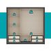 Guarda Roupa Casal 3 Portas Doha Lux 4 Gavetas Carraro Ripado Preto Touch
