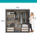Guarda Roupa Casal 3 Portas Doha Lux 4 Gavetas Carraro Ripado Preto Touch