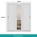 Guarda Roupa Casal 3 Portas Doha Lux Carraro Ripado Branco