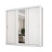Guarda Roupa Casal 3 Portas Doha Lux Carraro Ripado Branco