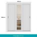 Guarda Roupa Casal 3 Portas Doha Lux Carraro Ripado Branco