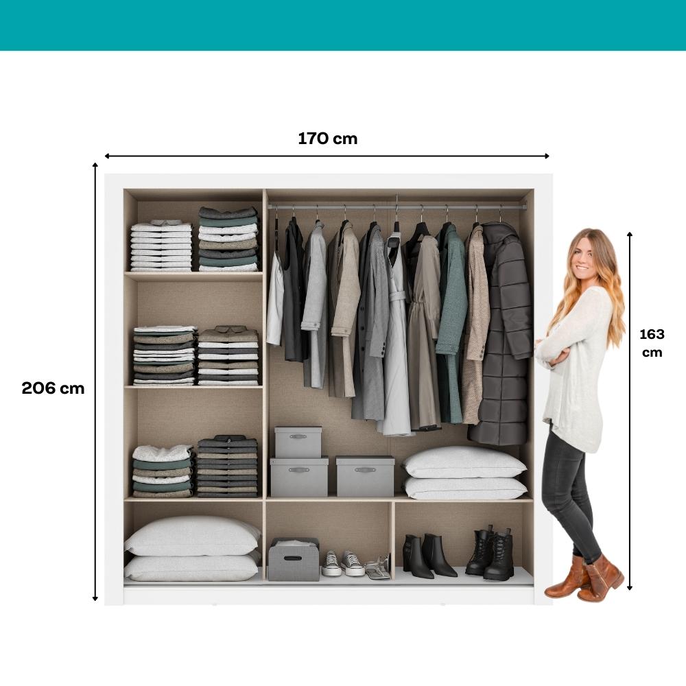 Guarda Roupa Casal 3 Portas Doha Lux Carraro Ripado Branco