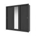Guarda Roupa Casal 3 Portas Doha Lux Carraro Ripado Preto Touch