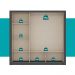 Guarda Roupa Casal 3 Portas Doha Lux Carraro Ripado Preto Touch