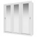 Guarda Roupa Casal 3 Portas Doha Prime 2 Gavetas Carraro Ripado Branco