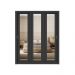 Guarda Roupa Casal 3 Portas Doha Prime 2 Gavetas Carraro Ripado Preto Touch