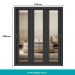Guarda Roupa Casal 3 Portas Doha Prime 2 Gavetas Carraro Ripado Preto Touch
