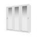 Guarda Roupa Casal 3 Portas Doha Prime Carraro Ripado Branco