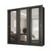 Guarda Roupa Casal 3 Portas Doha Prime Carraro Ripado Preto Touch