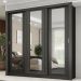 Guarda Roupa Casal 3 Portas Doha Prime Carraro Ripado Preto Touch