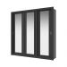Guarda Roupa Casal 3 Portas Doha Prime Carraro Ripado Preto Touch