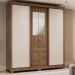 Guarda Roupa Casal 4 Ptas c/ Espelho Fit Carraro Freijó/OffW
