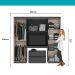 Guarda Roupa Casal 6 Portas 2 Gavetas Porto Preto com Painel de TV