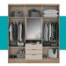 Guarda Roupa Casal 6 Portas Aspen Carraro Noce Off White