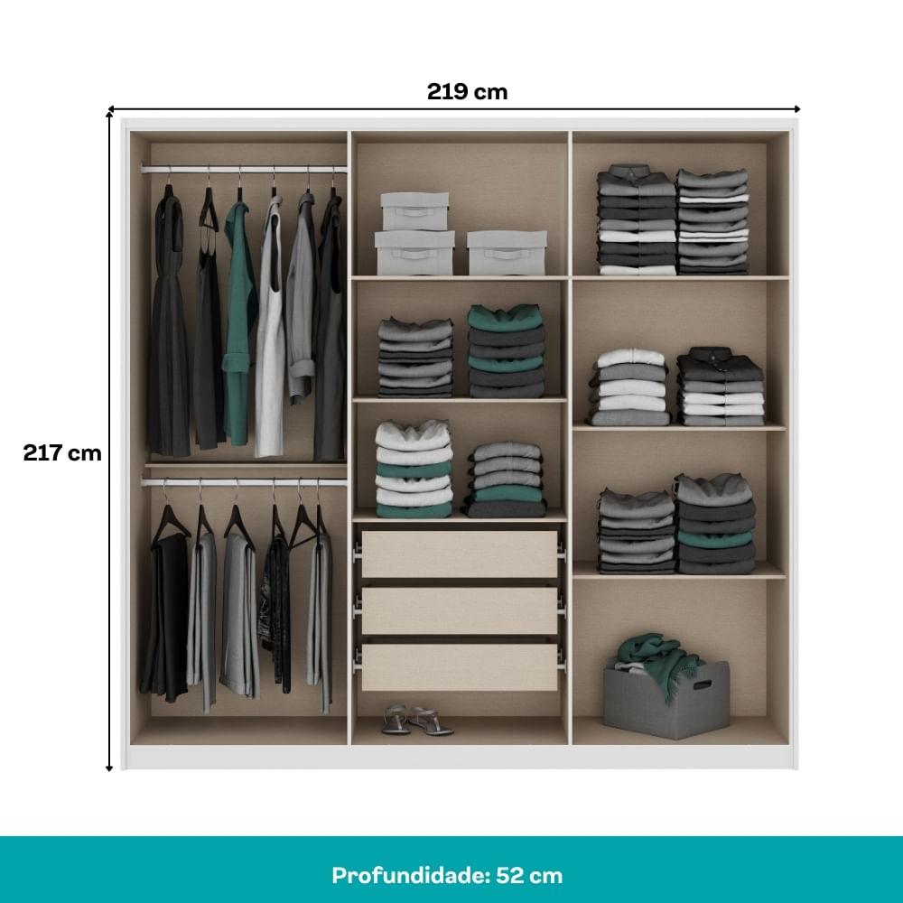 Guarda Roupa Casal 6 Portas Belmont Carraro Branco