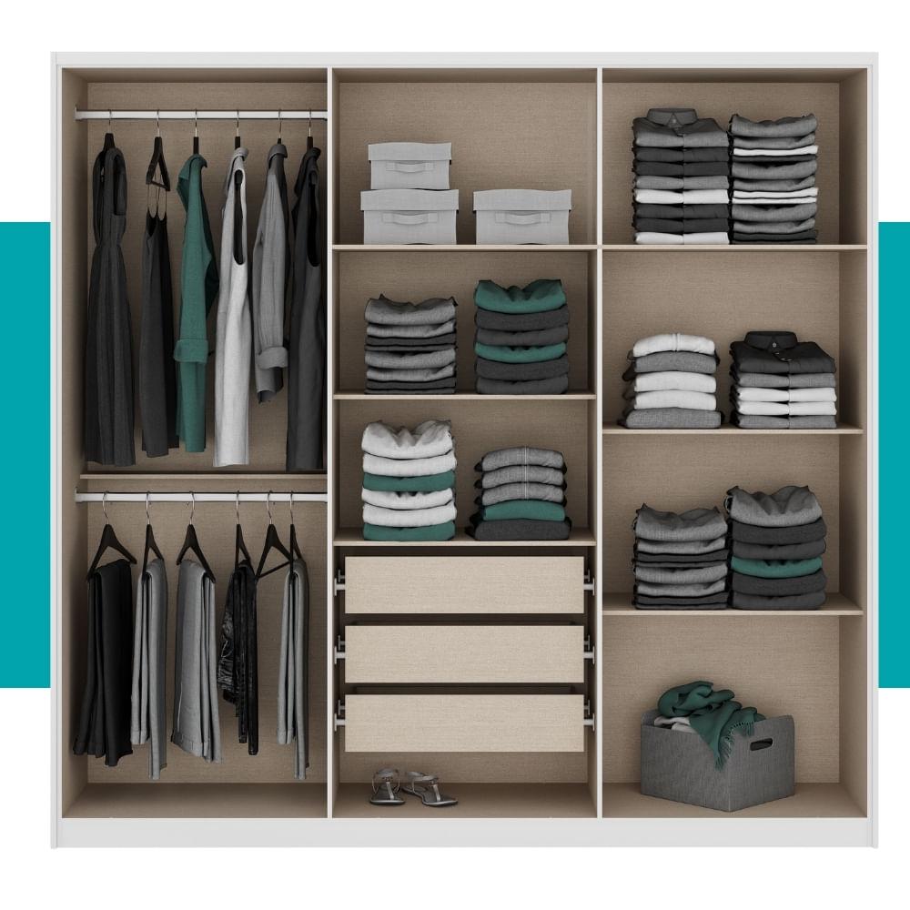 Guarda Roupa Casal 6 Portas Belmont Carraro Branco