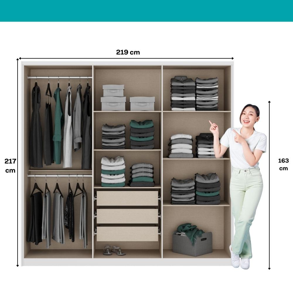 Guarda Roupa Casal 6 Portas Belmont Carraro Branco