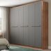 Guarda Roupa Casal 6 Portas Belmont Carraro Freijó/Titânio