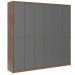 Guarda Roupa Casal 6 Portas Belmont Carraro Freijó/Titânio