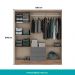 Guarda Roupa Casal 6 Portas Troy Carraro Freijó c/ Titânio