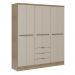 Guarda Roupa Casal 6 Portas Troy Carraro Noce c/ Off White