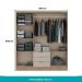 Guarda Roupa Casal 6 Portas Troy Carraro Noce c/ Off White