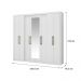 Guarda Roupa Casal 8 Portas 4 Gavetas Espelho 1096 Carraro - Branco