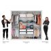 Guarda Roupa Casal 8 Portas 4 Gavetas Espelho 1096 Carraro - Branco