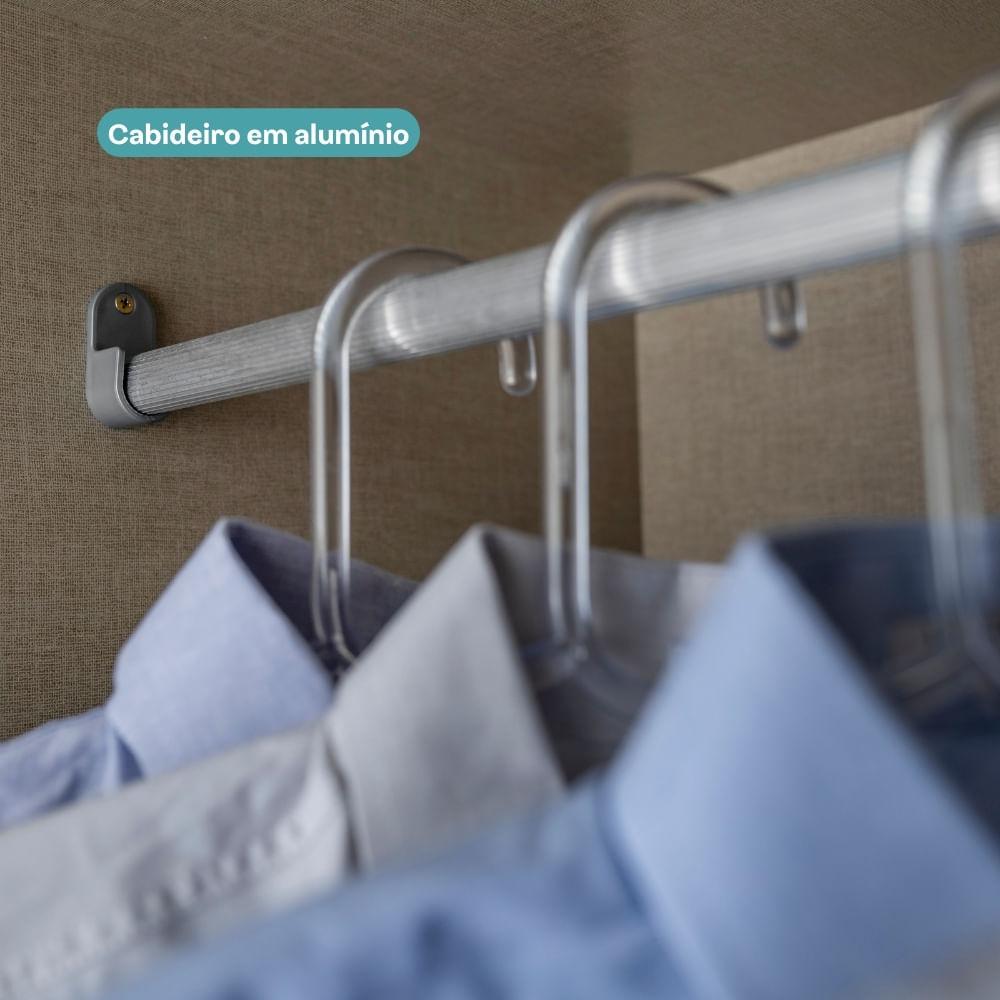 Guarda Roupa Casal com Espelho 6 Portas Aspen Carraro Freijó c/ Titânio