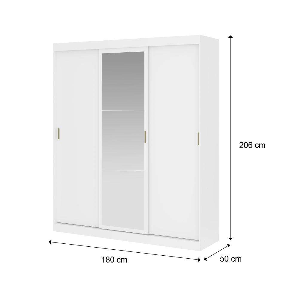 Guarda Roupa Infantil 3 Portas 4 Gav 1 Espelho Branco Fenix