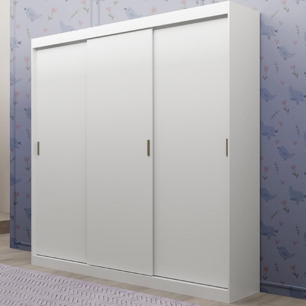 Guarda Roupa Infantil 3 Portas 4 Gav Branco Mega