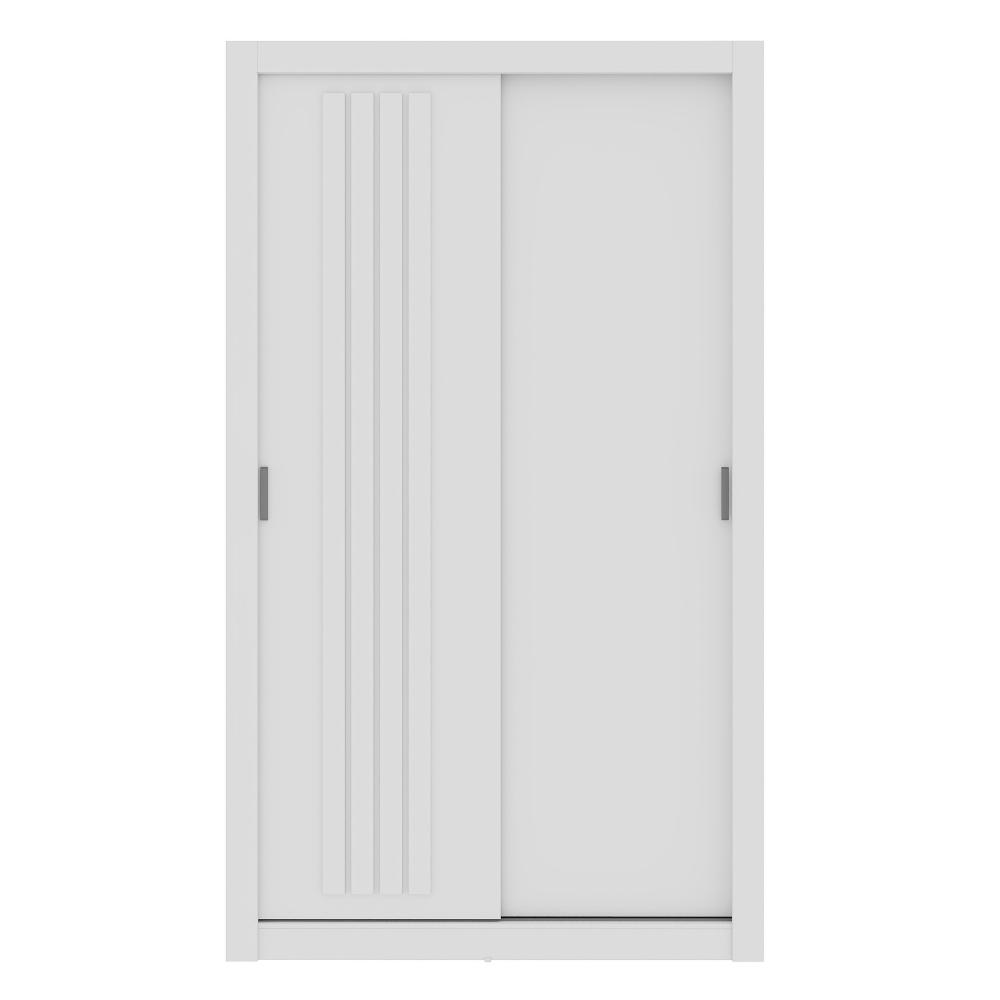 Guarda Roupa Solteiro 2 Portas Darvi 2 Gavetas Carraro Ripado Branco