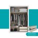 Guarda Roupa Solteiro 2 Portas Darvi 2 Gavetas Carraro Ripado Branco