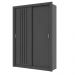 Guarda Roupa Solteiro 2 Portas Darvi 2 Gavetas Carraro Ripado Preto Touch