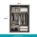 Guarda Roupa Solteiro 2 Portas Darvi 2 Gavetas Carraro Ripado Preto Touch