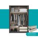 Guarda Roupa Solteiro 2 Portas Darvi 2 Gavetas Carraro Ripado Preto Touch