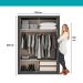 Guarda Roupa Solteiro 2 Portas Darvi 2 Gavetas Carraro Ripado Preto Touch
