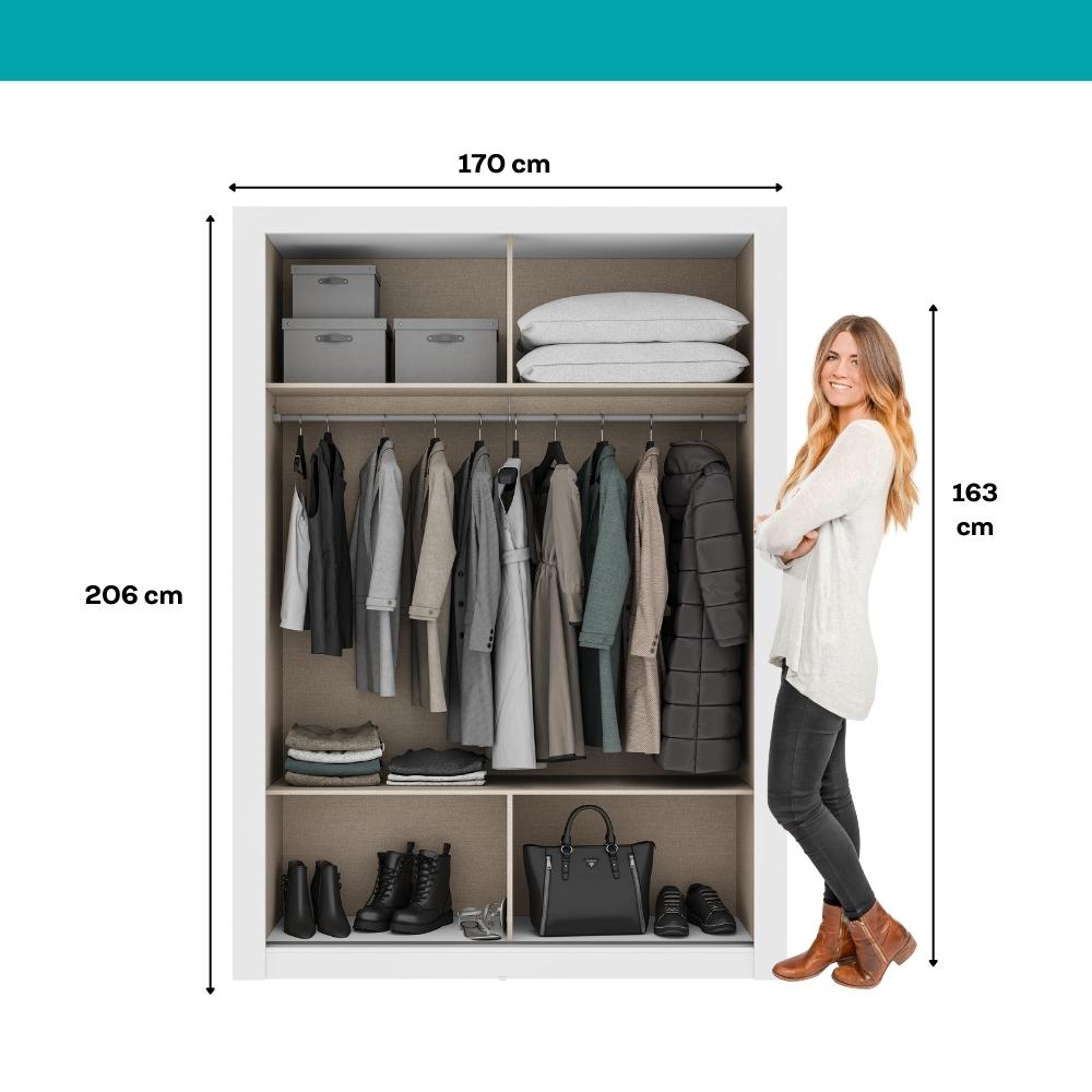 Guarda Roupa Solteiro 2 Portas Darvi Carraro Ripado Branco