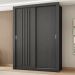 Guarda Roupa Solteiro 2 Portas Darvi Carraro Ripado Preto Touch