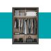 Guarda Roupa Solteiro 2 Portas Darvi Carraro Ripado Preto Touch