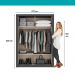 Guarda Roupa Solteiro 2 Portas Darvi Carraro Ripado Preto Touch