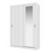 Guarda Roupa Solteiro 2 Portas Darvi Lux 2 Gavetas Carraro Ripado Branco