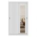 Guarda Roupa Solteiro 2 Portas Darvi Lux 2 Gavetas Carraro Ripado Branco